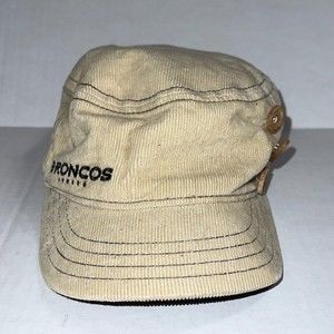 Woman's Denver Broncos Hat Cap Cadet Military Style Beige Corduroy NFL New Era